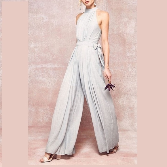 Pants - WIDE LEG HALTER JUMPSUIT
